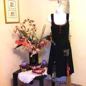 NWT DOLCEZZA Women's Unique Designed Quality Black Summer Dress  Size S 6